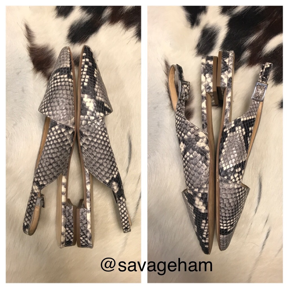 Mk Claudia Python-Embossed Slingback Flats - image 5